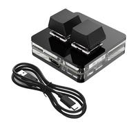 XANHOY Portable 2 Key Macro Keypad, Single Hand Operate Mechanical Keyboard USB Color Lighting for Gaming and Accounting