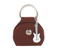 XANHOY Portable Guitar Pick Holder Keychain PU Leather Guitar Pick Case with Pendant Guitar Plectrums Storage Bag Easy to Use