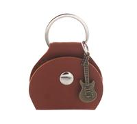 XANHOY Portable Guitar Pick Holder Keychain PU Leather Guitar Pick Case with Pendant Guitar Plectrums Storage Bag Easy to Use