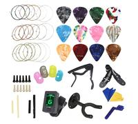 XANHOY Professional Guitar Accessory Guitar Tool Set Including Guitar Picks Capos Tuner String Winder Bridge Pins Finger Picks