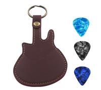 XANHOY PU Leather Picks Bag and Picks Carrying Case with Keyring for Guitar Bass Ukulele Guitar Picks Holder Case with 3 Picks