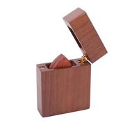 XANHOY Small Square Wooden Pick Box Pick Box Storage Cases with 5 Guitar Pick Musical Instrument Accessory