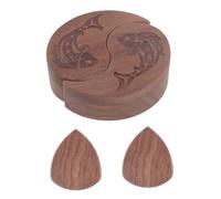 XANHOY Unique Wood Pick Box Light Weight Pick Box Open Guitar Pick Storage Cases Musical Instrument Accessories