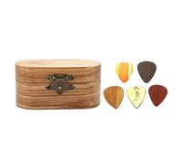 XANHOY Wood Guitar Pick Container Light Weight Guitar Pick Storage Cases Box with 5 Guitar Pick Musical Instrument Accessory