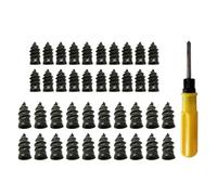 Xanorrg 20/40Pcs Car Vacuum Tire Repair Nail Rubber Screw Nails + Screwdriver Fast Tool Set Tyre Puncture Screws Tire Nails
