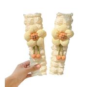 Xanorrg 2Pcs Flower Inspired Belt Protectors Cotton Blend Shoulder Covers Fast Installation Under 3 Seconds Soft Shoulder Pad for Seat Belt