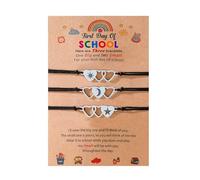 Xanorrg 3 Pieces Set Of Sturdy Stainless Steel Hearted Sun Star Bracelets Portable For A Unique Parents Child Connection Couples Gifts Accessory