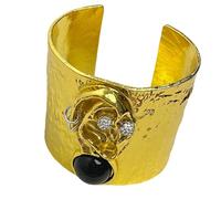 Xanorrg 3D Face Features Statement Cuff Wide Adjustable Hand Jewelry Modern Minimalist Wide Cuff Elegant Adjustable Wristwear