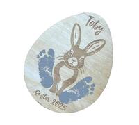 Xanorrg Baby First Easters Footprint Decors Sophisticated Newborns Easters Rabbits Milestones Craft Nursery Decoration Footprint Art Board