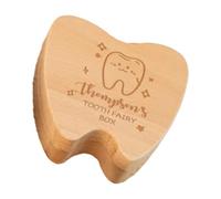 Xanorrg Baby Teeth Storage Box Wooden Tooth Holder For Kids Lost Holder Gift Box Friendly Children