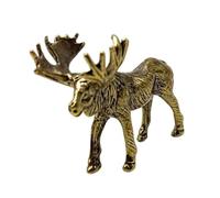 Xanorrg Brass Moose Statue Sculpture With Detailed Workmanship Vintage Antique Deer Animal Figurine For Home Desktop Decoration Collectible Animal Figurine