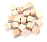 Xanorrg Burlywood Cube Blocks 20PCS Building Toy Geometric Block Stacking Painting Set Activity Centers Craft For Toddler Stacking