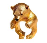 Xanorrg Cuteness Hugging Bear Adjustable Size Fashion Finger Jewelry Alloy Texture Suitable for Women Girls Present Lovely Bear Hoop