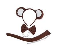 Xanorrg Ears Headbands Bows Tail Monkey Ears For Kids Girls Women Princess Party Decorations Cosplay Animal Headband For Washing Monkey Headband And Tail