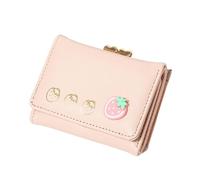 Xanorrg Elegant Leather Wallet for Women Strawberry Short Purse Folded Designs and Spacious Space for Cards and Cash Travel for Women
