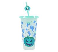 Xanorrg Halloween 710ML Color-Shifting with Leakproof Lid & Straw Cold-Activated Beverage Surprise Sustainable Halloween Cup