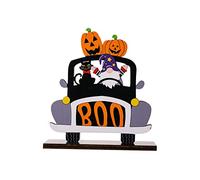 Xanorrg Halloween Wooden Ornaments Gnomes Truck Sculpture Party Decoration For Home Desktop Ornaments Ornament