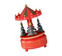 Xanorrg Hand-Cranked Rotating Christmas Tree Music Box With Festive Melodies Holiday Home Tabletop Decor For Family Gifting Decorative Rotating Christmas Tree Music Box