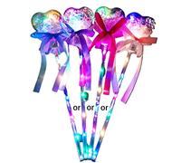 Xanorrg LED Flashing Handheld Princess Stick Toy For W/Bow Knot Easter Gift Glow Girls Cosplay Toy Party For Girls Wedding For Kids Lights