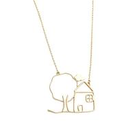 Xanorrg Nature-Inspired Pendant Necklace with a Slender Chain | Recognizable House Outline, Nature-Themed Tree Detail, Open Cloud Accent, Refined Pendant-Centered Profile