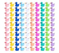 Xanorrg Pack Of 100 Small Duck Figurines Multicolor Resin Duck Miniature Figures Toy For Garden Landscape And Fishtank Decors Miniature Ducks