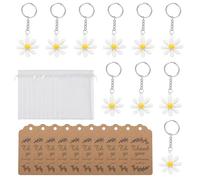 Xanorrg Pack Of 30 Daisys Keychains With Gratitudes Cards And Storage Bags Birthday Present Collectible Keyrings Party Supplies Holiday Gifts
