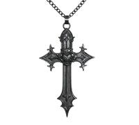 Xanorrg Romance Gothic Crosses Heart Charm Necklace Sturdy Alloy Materials Trendy Jewelry Pieces Stainless Steel Meet Pendant