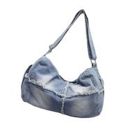 Xanorrg Spacious Jean Fabric Pillow Crossbody Bag With Comfortable Adjustable Strap Shoulder For Office Workers And Students Student Essential