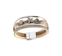 Xanorrg Trendy Sea Star Accent Flexible Faux Leather Wrist Chain Bangle Jewelry Everyday Wear Elegant Beachwear Jewelry Gift