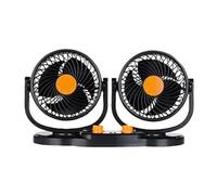 Xanorrg USB Power Car Fan Multis Angle Rotatable Double Head 3-Speed Dashboard ABS Three Speed Hot Day Cooling Double Head Usb
