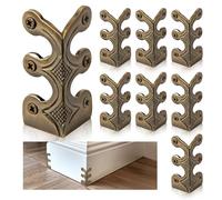 XANRONKJ 8 Pcs 1.89 X 1 Inch Brass Skiffers Baseboard Corner Protectors (Bronze)