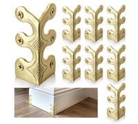 XANRONKJ 8 Pcs 1.89 X 1 Inch Brass Skiffers Baseboard Corner Protectors (Golden)