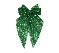 Xansema Big Glitter Hair Bows for Women Girls, Sequin Large Long Cheer Bow Hair Clip Style Hair Accessories (Green)