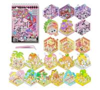 Xanthelle 3D Stickers, DIY 3D Sticker Scene & Halloween Mini House Sticker Set, Chinese Festival Micro Horror Style, Sticker Therapy for Stress Relief