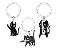 Xanthelle Bag Charm, Cat Keyring, Goth Accessories for Women, Mini Black Keychain, Personalised Cat Charm, Y2K Grunge Decoration