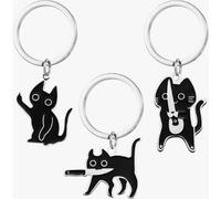 Xanthelle Bag Charm, Cat Keyring, Goth Accessories for Women, Mini Black Keychain, Personalised Cat Charm, Y2K Grunge Decoration