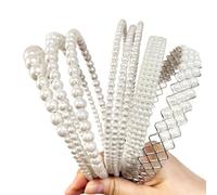 Xanthelle Haarreif Dirndl, 6 Pieces Pearl Women, Traditional Headband & Accessories, White Imitation Pearl Headbands for Weddings, Stylish Hair Ornaments