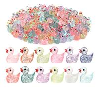 Xanthelle Mini Ducks, 120 Pieces Glitter Ducks, Resin Mini Animal Figurines, Small Ducks & Animal Figures, Miniature Gnome Figures for Aquariums, Garden & Decor