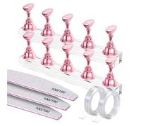 Xanthelle Nail Stand, Metallic Nail Stand for Nails, Nail Holder for Nail Art & Practice Hand, Nail Art Accessories for Press On Nails, Nail Tools in Rose Gold