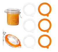 Xanthelle Rubber Rings for Preserving Jars, 6 Pack Rubber Sealing Bands for Canning with Preserve Seals and Sealing Rings