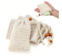 Xanthelle Soap Bags, 5 Pack Soap Bags for Solid Soap and Sisal Bags for Soap as Soap Pouch with Soap Sponge for Showering