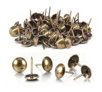 Xanthelle Upholstery Tacks, 100 Pieces of Cushion Nails & Thumbtacks, Antique Decorative Nails for Furniture, Sofa & Chair, Vintage Upholstery Tacks, DIY Decorative Brass Nails