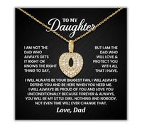 XanXara To My Daughter Necklace from Dad Mom, To My Granddaughter Gifts from Grandma Grandpa, Necklace Birthday Gift for Her, Mom Necklace from Son Daughter, normal, Gold, No Gemstone