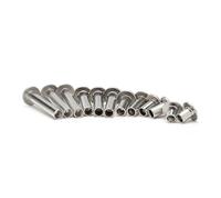 XAOLIUZi 200 Pcs M1.5M1.7 to M3.5 Stainless Steel Round Head Semi-Tubular Rivets, Flat Hollow Nail, Awl, Bead Blade, Safety Rivet Nut(M2.5x6 (200Pcs))