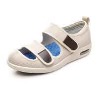 XAOLPLH Diabetic Shoes Feet for Men with Swollen Feet Women Adjustable Edema Comfy Sandal Shoes, Extra Wide Walking Memory Foam Slippers for Arthritis Feet Closed Toe Easy On/Off,37.5
