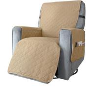 XAOLPLH Recliner Sofa Cover, Waterproof 1 Seats Recliner Chair Cover With Adjustable Elastic Straps, Recliner Chair Slipcover For Armchairs, Washable Sofa Slipcovers Protectors For Pets,Sand Color,L