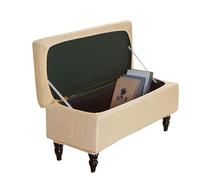 XAOLPLH Storage Ottoman Cover, Stretch Rectangle Storage Bench Cover Velvet Ottoman Covers Rectangle Folding Storage Bench Ottoman Cover Washable Footrest Stool Slipcover,Medium