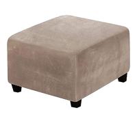 XAOLPLH Stretch Foot Stool Cover, Washable Ottoman Cover, Ottomans Stool Covers, Stretch Slipcover Square, Removable Pouffe Cover Sofa Slipcovers Protector Cover,Taupe,XL