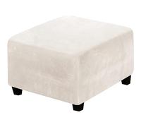 XAOLPLH Stretch Foot Stool Cover, Washable Ottoman Cover, Ottomans Stool Covers, Stretch Slipcover Square, Removable Pouffe Cover Sofa Slipcovers Protector Cover,Beige,L
