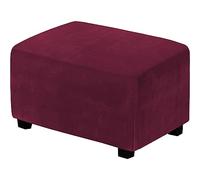 XAOLPLH Washable Ottoman Cover, Stretch Foot Stool Cover, Ottoman Stretch Slipcover, Stool Covers Square, Removable Ottomans Stool Sofa Slipcovers Protector Cover,Burgundy,XL